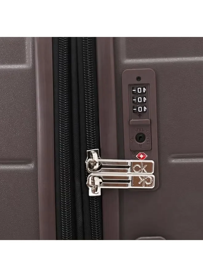 CALVIN KLEIN  Calvin Klein Palisades 3-Piece Hardsided Luggage Set on Wheels for Unisex | Ultra Lightweight ABS with Spinner Wheels 4 Color Brown  | Best Price UAE